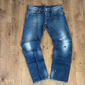 DSQUARED2  34 x 34 | Men's Faded Blue Straight Jeans